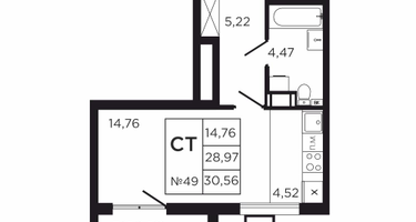Студия, 32&nbsp;м²