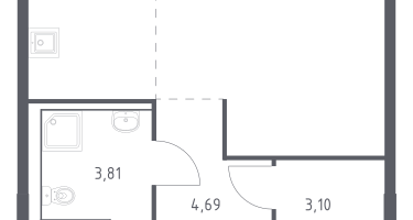 Студия, 34&nbsp;м²