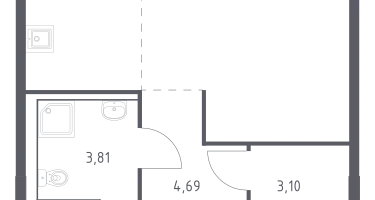 Студия, 34&nbsp;м²