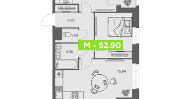 Студия, 52&nbsp;м²