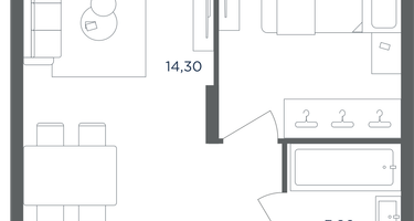 2-к. квартира, 44&nbsp;м²