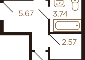 2-к. квартира, 45&nbsp;м²