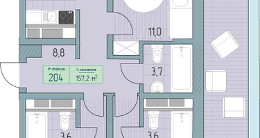 4-к. квартира, 200&nbsp;м²