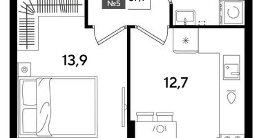 1-к. квартира, 37 м²