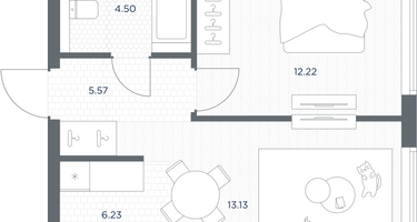 1-к. квартира, 41&nbsp;м²