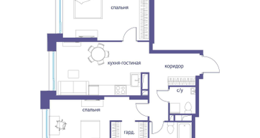 2-к. квартира, 69&nbsp;м²