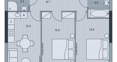 3-к. квартира, 61 м²