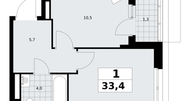 1-к. квартира, 33 м²