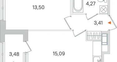 1-к. квартира, 38&nbsp;м²