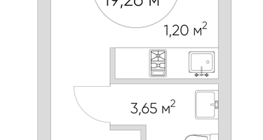 Студия, 19 м²
