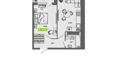 Студия, 37&nbsp;м²