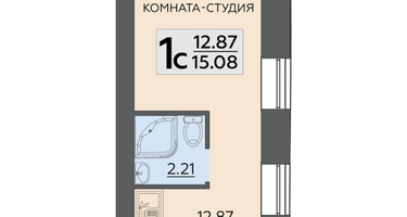 1-к. квартира, 15 м²