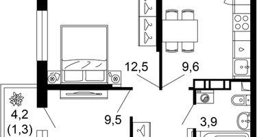 2-к. квартира, 42&nbsp;м²