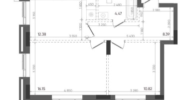 2-к. квартира, 52&nbsp;м²