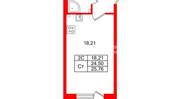 Студия, 24 м²