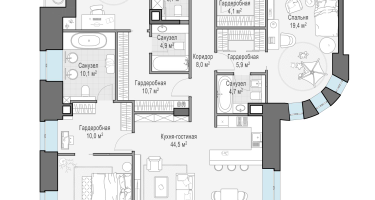 4-к. квартира, 171 м²