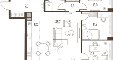 4-к. квартира, 106&nbsp;м²