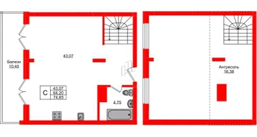 Студия, 74&nbsp;м²