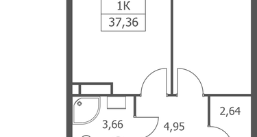 1-к. квартира, 37&nbsp;м²