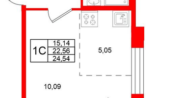 Студия, 22&nbsp;м²