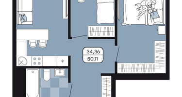 Студия, 50&nbsp;м²