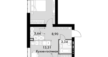 2-к. квартира, 53 м²