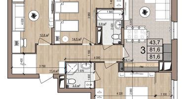 3-к. квартира, 81&nbsp;м²
