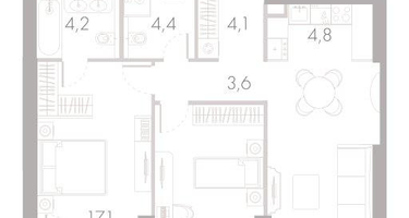 3-к. квартира, 71 м²