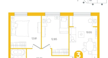 3-к. квартира, 60&nbsp;м²