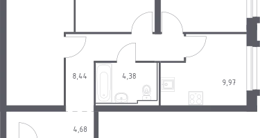 3-к. квартира, 66&nbsp;м²