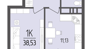 1-к. квартира, 38&nbsp;м²
