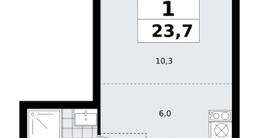 Студия, 23 м²