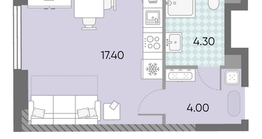 Студия, 25 м²