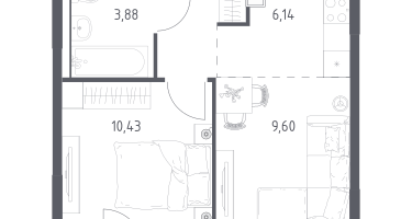 Студия, 35&nbsp;м²