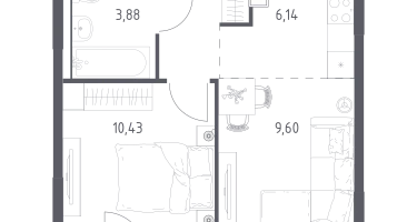 Студия, 35&nbsp;м²