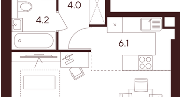 Студия, 29&nbsp;м²
