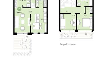 2-к. квартира, 98&nbsp;м²