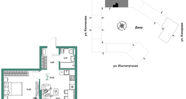 Студия, 37&nbsp;м²