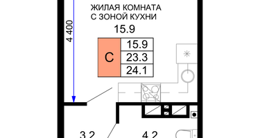 Студия, 24&nbsp;м²