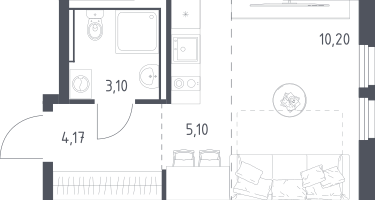 Студия, 22&nbsp;м²
