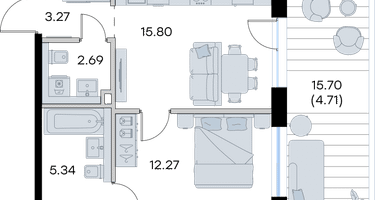 1-к. квартира, 44&nbsp;м²