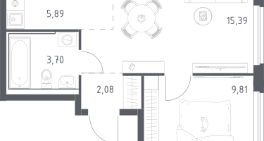 Студия, 36&nbsp;м²