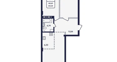 2-к. квартира, 80&nbsp;м²