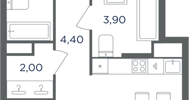 3-к. квартира, 62 м²