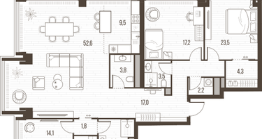4-к. квартира, 163&nbsp;м²