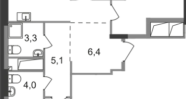 3-к. квартира, 86 м²