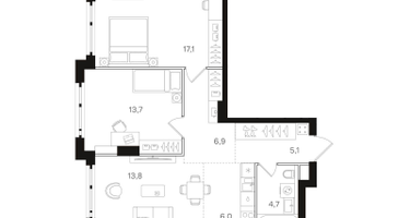 2-к. квартира, 67 м²