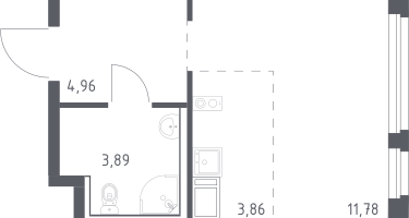 Студия, 24&nbsp;м²