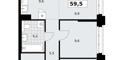 3-к. квартира, 59&nbsp;м²