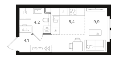 Студия, 23 м²